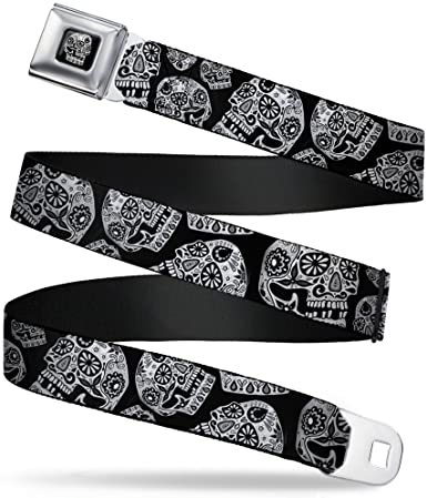 Buckle Down unisex-adult Buckle-down Seatbelt Belt Thaneeya Sugar Skulls Regular