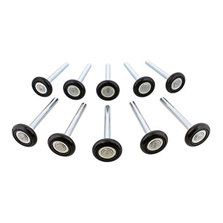 ABN® Quiet Garage Door Rollers Nylon Garage Door Wheels Replacement Garage Roller, Black 2” 13 Ball Bearing 4” Stem 10pk