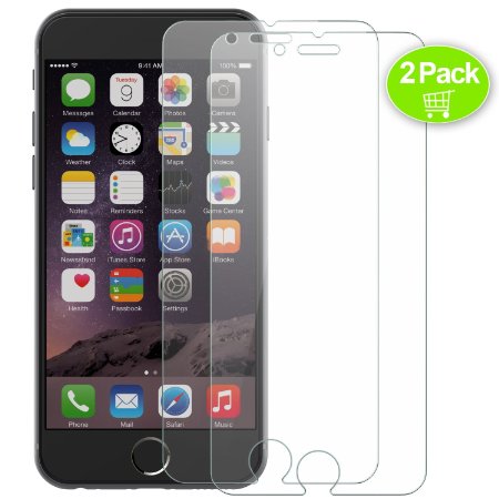 iPhone 6S Screen Protector,TechRise 2-Pack [3D Touch Compatible] iPhone 6S 6 Ultra-Clear Premium Tempered Glass Screen Protector Film with 9H Hardness and Easy Bubble-Free Installation