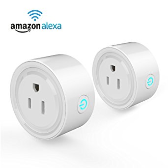 Smart Plug, 2-Pack VIFLYKOO Wireless Outlet WiFi Plug US Socket, No Hub Required, Wi-Fi Mini Smart Plug Socket Outlet Works with Amazon Alexa, Remote Control your Devices from Anywhere