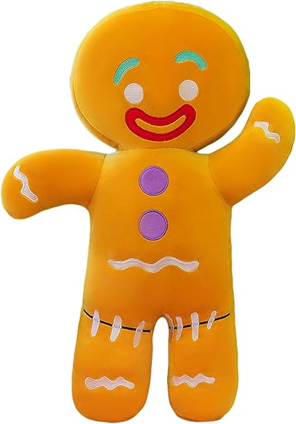 TRURENDI Christmas Gingerbread Plush 11.8 Inch Gingerbread Man Stuffed Toy Gingerbread Stuffed Toys Gifts for Kids (Light Yellow, 30cm)