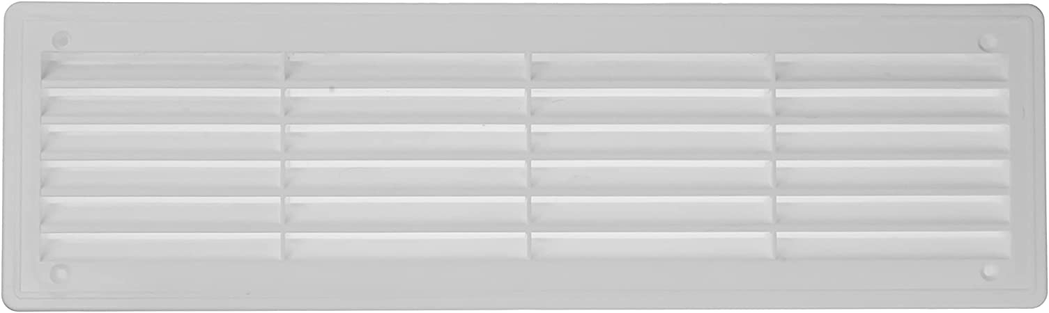 ECOPRO VENT White Color 18'' x 5'' Inch - Plastic Door Air Ventilation Grille, Two Sided. for Bathroom, Garage, Bedroom, 17.4inchx4.8inchx1.4inch