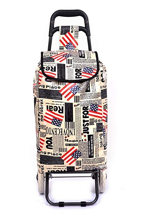 PAffy Foldable Shopping Trolley Bag (Flag Print)