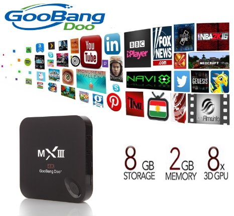 GooBang Doo MXIII Android 4.4 Quad Core Streaming Media Player with KODI XBMC
