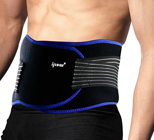 Ipow 44.5 Inch Adjustable Lightweight Enhanced Professional Breathable Elastic Compression Waist Lumbar Lower Back Trimmer Support Brace Belt Strap-weight Loss Belt for Men and Women