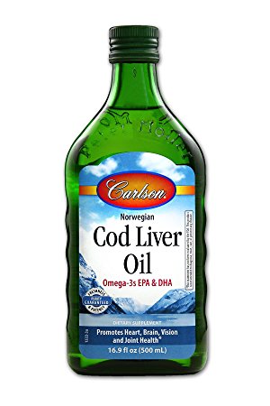 Carlson Labs Cod Liver Oil Nutritional Supplement, Natural, 16.9 Fluid Ounce