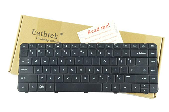 Eathtek Replacement Keyboard for HP Compaq Presario CQ57 CQ-57 CQ57-229wm CQ57-214nr CQ57-310us CQ57-319WM CQ57-339WM QE264UA CQ57-410US A7A49UA 643263-001 698694-001 698694001 Series Black US Layout
