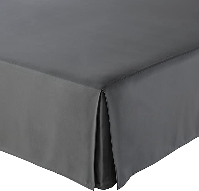 AmazonBasics Pleated Bed Skirt - Full, Dark Grey