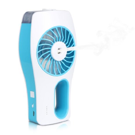 Topist handheld mist fan,Mini USB Handheld Beauty Moisturizing Fan with Personal Cooling Spray Humidifier Built-in Rechargeable Battery for Beauty,Home, Office, Travel, Outside and More (Blue)