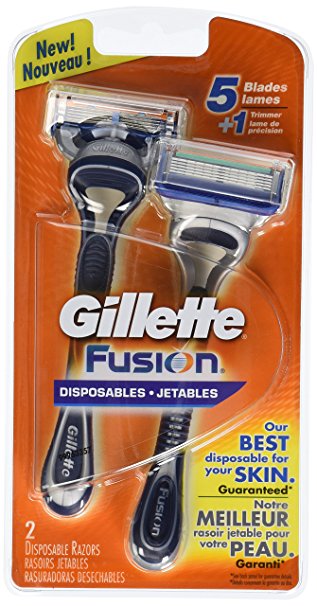 Gillette Fusion Disposable Razors for Men, 2 Count