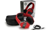 Brooklyn Headphone Company BK9 Studio Style Wired Over the Ear Headset Includes Detachable Cable with Built-In Mic and Protective Shell Case Red