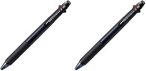 Uni Ballpoint Pen Jetstream 3 Color Black, Red, Blue Ink 0.38mm, Transparent Black (SXE340038T.24) (Pack of 2)