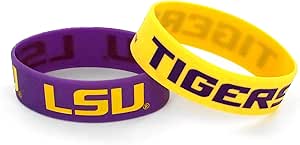 NCAA LSU Tigers Silicone Rubber Bracelet, 2-Pack