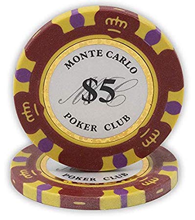 Da Vinci 14 Gram Clay Monte Carlo Poker Club Premium Quality Poker Chips - Pack of 50 Chips