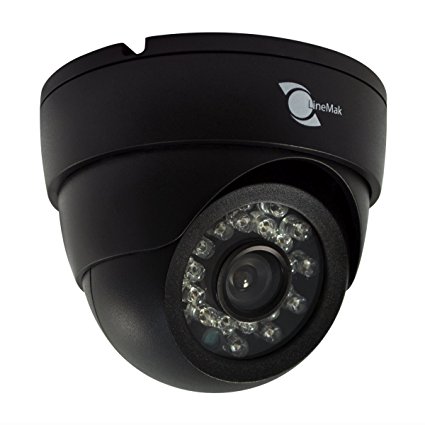 LineMak Plastic IR Dome camera, 1/3" HD Digital Sensor, 900TVL, 6mm lens, 24pcs LEDs, 65ft IR night vision, IR CUT Filter for DVR or surveillance systems.