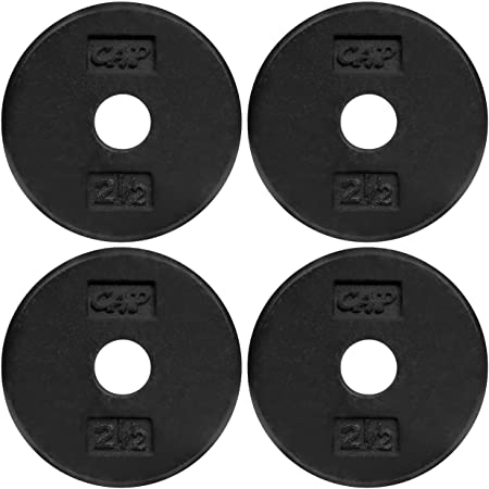 WF Athletic Supply Traditional/Classic 1-inch Hole Standard Solid Cast Iron Weight Plates - Great for Strength Training, Weightlifting, Bodybuilding & Powerlifting, Multiple Choices Available