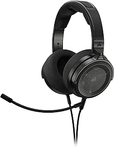 Corsair VIRTUOSO PRO Auriculares con Cable para Juegos Multiplataforma de Espalda Abierta - Micrófono Desmontable - Controladores Grafeno - PC, Mac, PS5, PS4, Xbox, Nintendo Switch, Móvil - Carbono