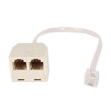 URBEST2 PCS RJ11 Male to Female Two Way Telephone Splitter Converter Cable
