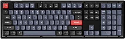 Keychron V6 100% Layout Custom Wired Mechanical Keyboard, 108 Keys RGB Backlight QMK/VIA Programmable Macro, Hot Swappable K Pro Red Switch PBT Keycaps for Mac Windows (Frosted Black)