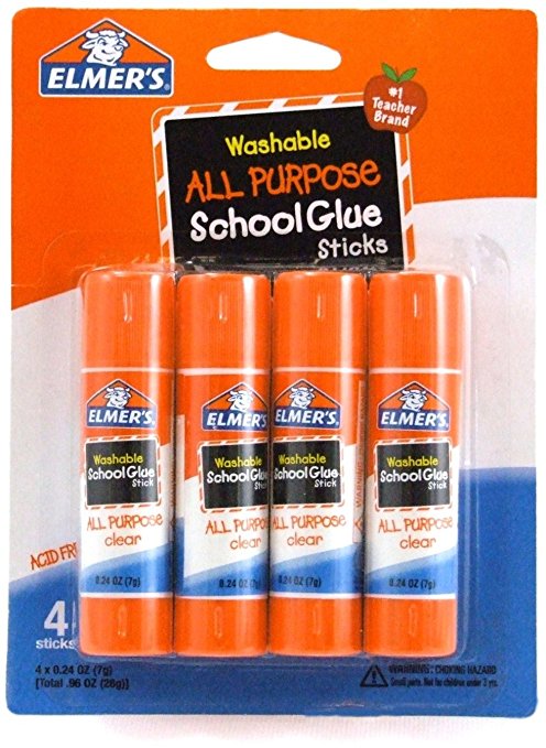 Elmer's Washable All-Purpose School Glue Stick, 0.24 oz, Pack of 4 (E542)