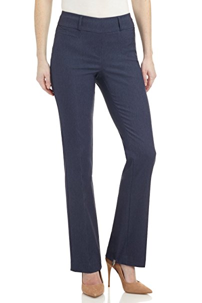 Rekucci Women's "Ease In To Comfort Fit" Barely Bootcut Stretch Pants