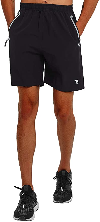 BGOWATU Men's 7 Inches Running Athletic Shorts Quick Dry Workout Gym Shorts