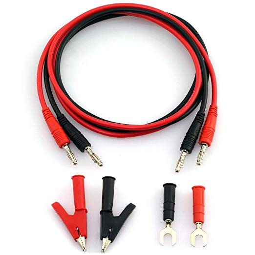 E-outstanding 1 PC 4-in-1 Banana Plug Test Lead Kits Alligator Clip for Electrical Testing 1m/3.3ft