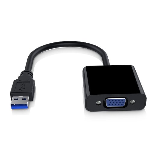 Turbot 1080p USB to VGA Adapter, External USB 3.0 Video Display Cable for PC Laptop Windows