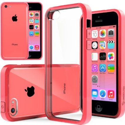iPhone 5C Case, Caseology® [Fusion Series] Scratch-Resistant Clearback Cover [Pink] [Dual Bumper] for Apple iPhone 5C - Pink