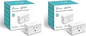 Kasa Smart Plug Ultra Mini 15A, Smart Home Wi-Fi Outlet Compatible with Alexa, Google Home & IFTTT, No Hub Required, UL Certified, 2.4G WiFi Only, 2-Pack(EP10), White