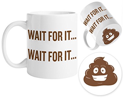 Coffee Makes Me Poop - with Emoji - Funny Novelty Mug - 11 0z - Perfect Gag Gift and Birthday Gift
