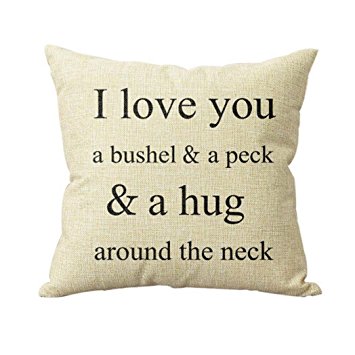 Pillowcase,Ammazona I Love You A Bushel And A Peck Sofa Bed Home Decor Pillow Case Cushion Cover