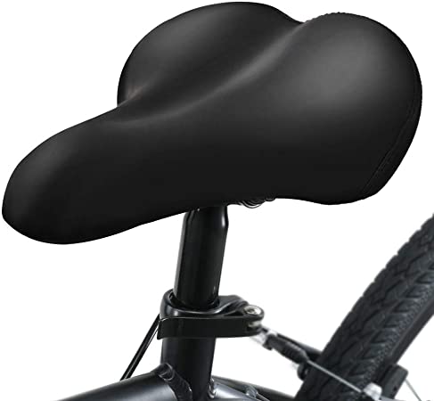 Yoleo Bike Seat Comfortable Gel Bicycle Seat Memory Foam Waterproof Bicycle Saddle, Dual Shock Absorbing Ball Universal Replacement for Men Women/Indoor-Outdoor