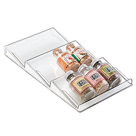 mDesign Spice Rack, Drawer Organizer for Kitchen Storage - Clear