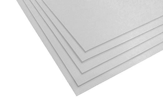 TSM Coroplast Correx Poster Corrugated Plastics Sheets Sign Blank Board (24"x18"x4mm., 5-pack/white)