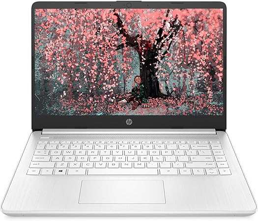 HP Premium 14-inch HD Thin and Light Laptop, Intel Dual-Core Processor, 8GB RAM, 64GB Storage, Long Battery Life, Webcam, Bluetooth, HDMI, Wi-Fi, Snow White, Windows 11   1 Year Microsoft 365