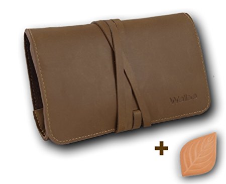 WALISA® tobacco pouch / leather tobacco bag incl. Hydrostone, roller bag made of genuine leather