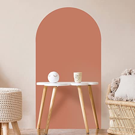 Arch Wall Decal Boho Wall Decor Wall Stickers and Mural Boho Wallpaper Arch Accent Wall Peel and Stick Modern Decor Removable Wall Decal for Living Room Hotel Corridor (Terracotta, 66 x 36 Inch)