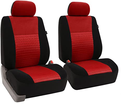FH Group FB060RED102 Red Deluxe 3D Air Mesh Front Seat Cover, Set of 2 (Airbag Compatible)
