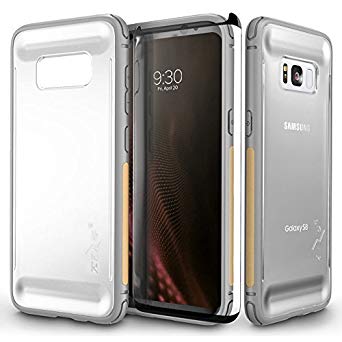 Samsung Galaxy S8 Case, Zizo [FLUX Series] w/ [Samsung Galaxy S8 Screen Protector] Anti-Slip Grip [Crystal Clear] Military Grade Drop Tested-Galaxy S8