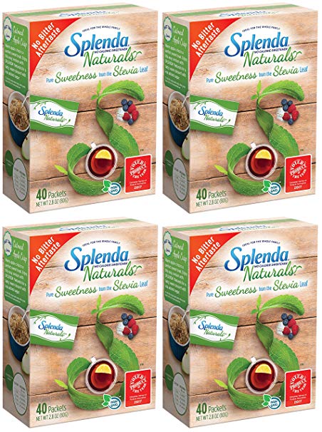 Splenda No Calorie Sweetener Naturals Made with Stevia Extract, Packets 2.8 oz(Pack Of 4)