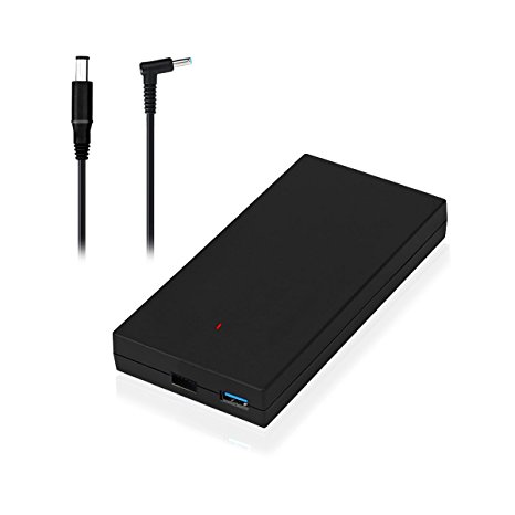 Abyone 90W Slim Charger with USB for HP Slim with USB AC Adapter HP Pavilion Envy Spectre Streambook Split X360 Chromebook Slatebook 90W 65W 45W Adapter, USB Port Charge for Tablet or Smartphones