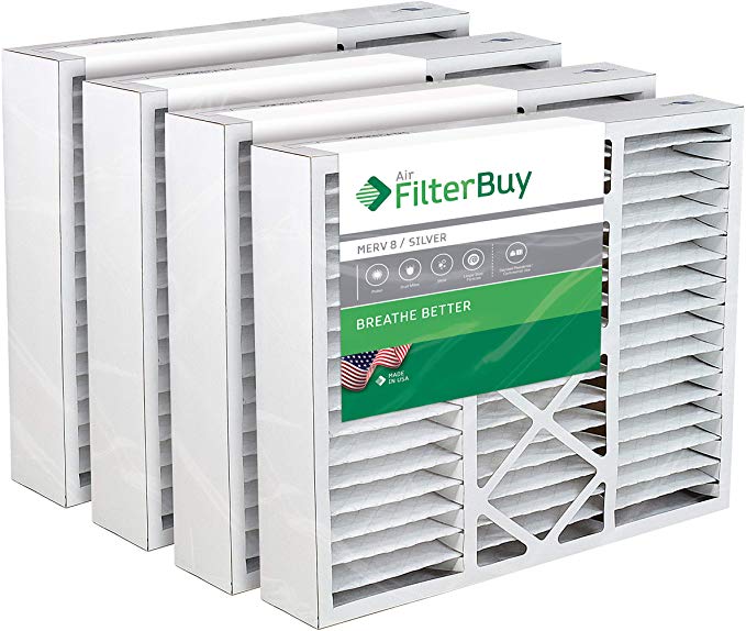 FilterBuy 20x20x5 Grille Honeywell FC40R1003, FC35A1043 Compatible Pleated AC Furnace Air Filters (MERV 8, AFB Silver). 4 Pack.