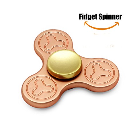 SENQIAO Zinc Alloy Tri Fidget Spinner Hand EDC Finger Spinner Toy Stress Reducer with Premier Ceramic bearing For ADD, ADHD, Anxiety, and Autism Adult Children