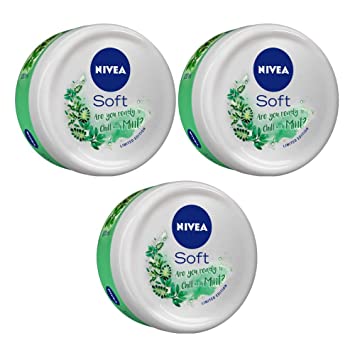 NIVEA Soft Light Moisturizer, Chilled Mint, 200ml (Pack of 3)