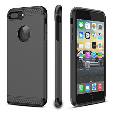 iPhone 8 Plus Case, CHTech iPhone 7 Plus Case Double Layer Shockproof Heavy Duty Protection Armor Case for Apple 5.5'' iPhone 7 Plus / iPhone 8 Plus [Black]