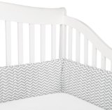 American Baby Company 100 Cotton Percale Crib Bumper Zigzag Grey