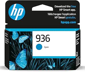 HP 936 Cyan Ink Cartridge | Works OfficeJet 9120 Series, OfficeJet Pro 9110, 9120, 9130 Series, OfficeJet Pro Wide Format 9730 Series | Eligible for Instant Ink | 4S6U9LN