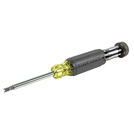 Klein Tools 32291 Taper-Proof Multi-Bit Screwdriver with 14 Screwdriver Tips and a 1/4-Inch Nut Driver and Internal Storage