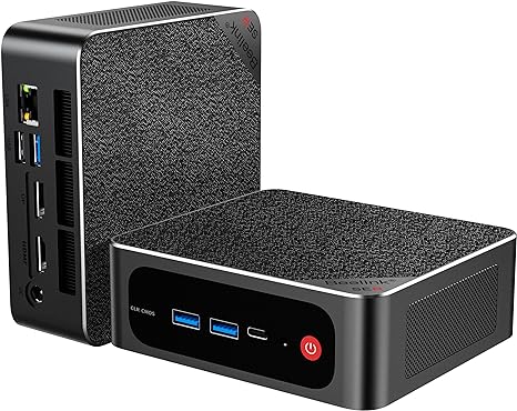 Beelink Mini-PC, SER5 MAX AMD Ryzen 7 5800H (8C/16T up to 4.4GHz), 16G DDR4 1TB PCIe3.0 SSD Mini-Desktop-Computer, Wifi6/BT5.2/USB3.2/HDMI DP Type-C/4K@120Hz Triple Display